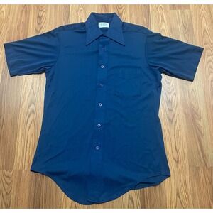 Career Club Knit Shirt Mens Large Short Sleeve Button Front USA Made